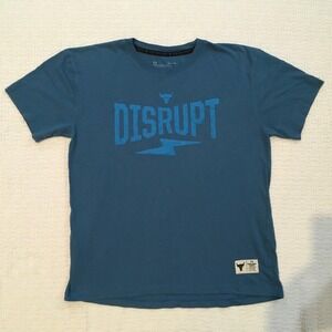 Under Armour Project Rock Disrupt Logo T Shirt Unisex Small Blue Short‎ Sleeve
